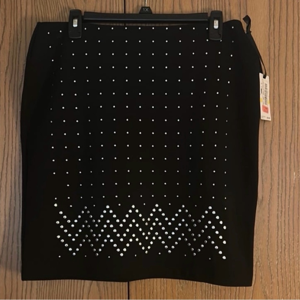 Skye's the Limit Black Studded Pencil Skirt